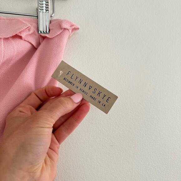 NWT Flynn Skye Parker Strapless Split Neck Straight Leg Jumpsuit Pink XS - Picture 7 of 10